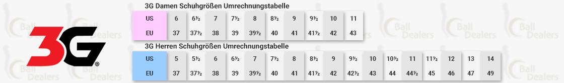 Übersicht Schuhgrößen Tabelle