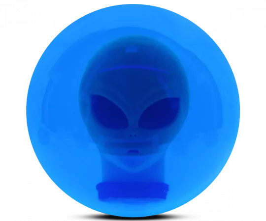 ALOHA Clearball Alien Bowling Ball Glow