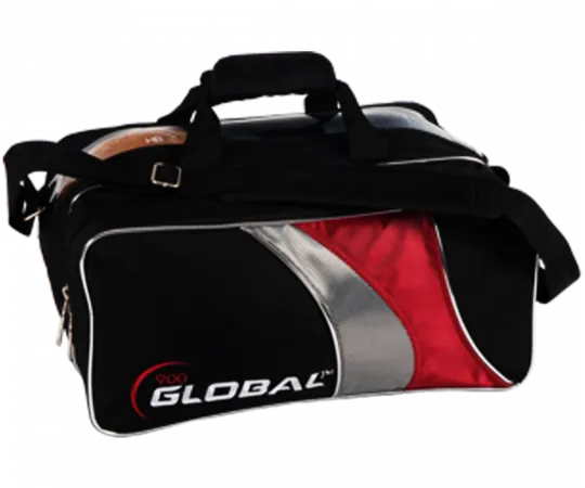 900 GLOBAL Double Tote Deluxe - Black/Red/Silver