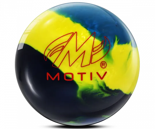 MOTIV® Ascend - Navy/Teal/Yellow Bowling Ball Logo