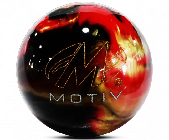 MOTIV® Aspire - Black/Red/Gold Bowling Ball Logo