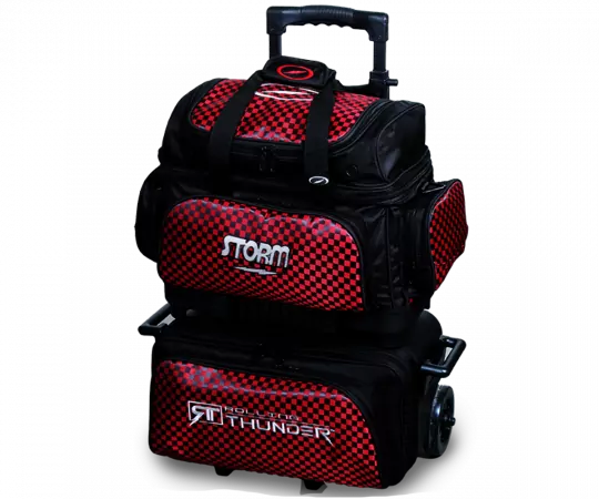 STORM 4 Ball Roller Rolling Thunder - Black/Checkered Red Bowlingtasche