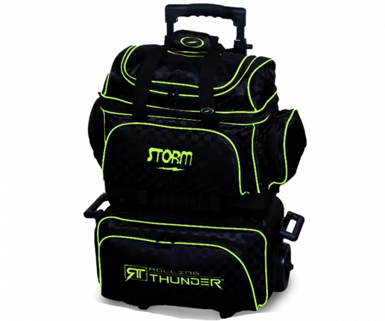 STORM 4 Ball Roller Rolling Thunder - Checkered Black/Lime Bowlingtasche