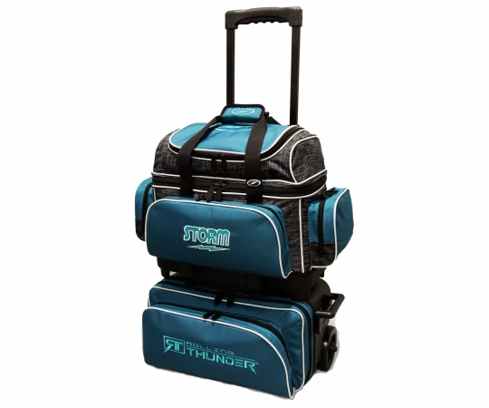 STORM 4 Ball Roller Rolling Thunder - Steel Blue/Black Bowlingtasche