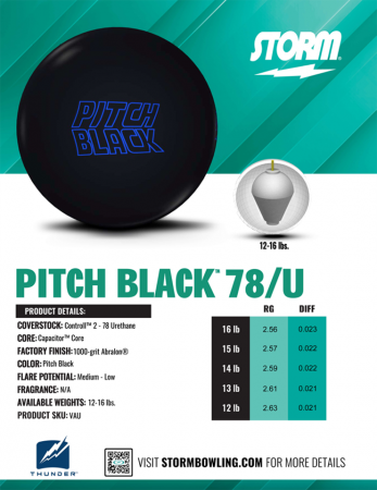 STORM PITCH BLACK 78/U Bowling Ball