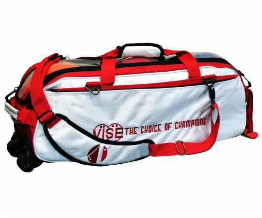 VISE Triple "Clear Top" Tote Roller - White/Red