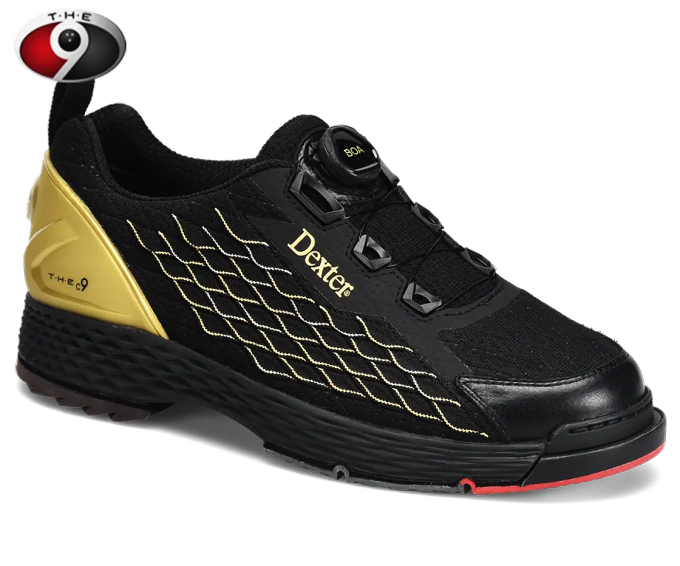 DEXTER T•H•E 9 KNIT BOA® - Black/Gold Herren Bowling Schuh DEXTER T•H•E 9 KNIT BOA® - Black/Gold Herren Bowling Schuh