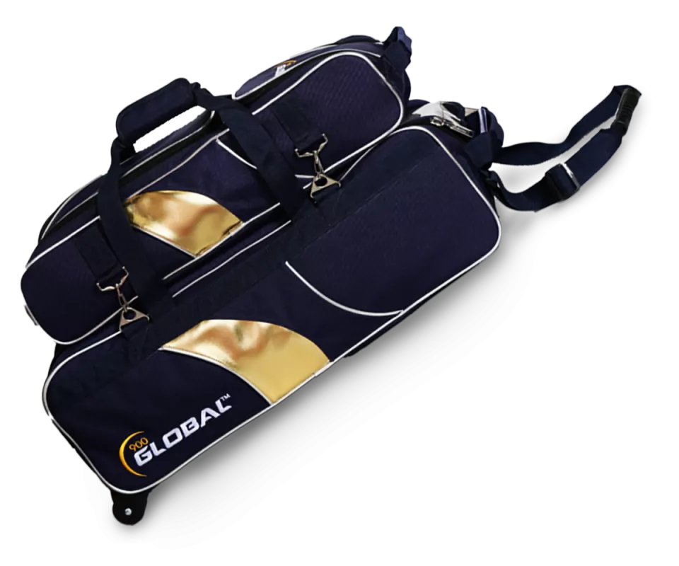 900 GLOBAL Triple Tote Airline Plus - Blue/Gold