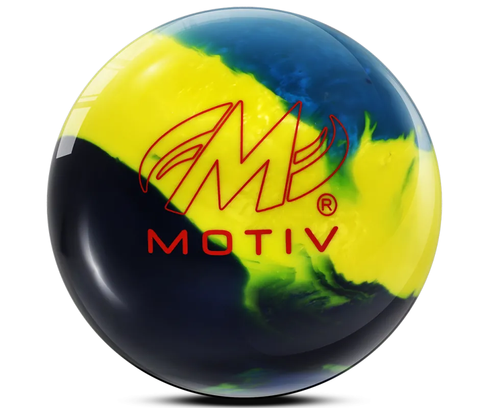MOTIV® Ascend - Navy/Teal/Yellow Bowling Ball Logo