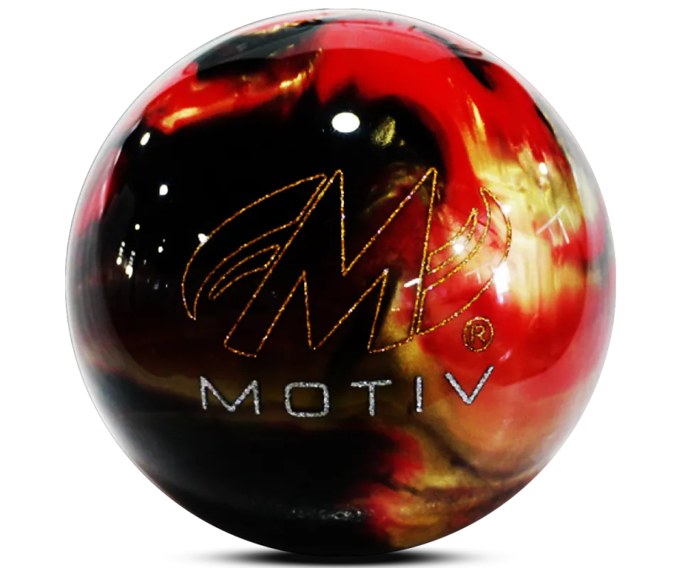 MOTIV® Aspire - Black/Red/Gold Bowling Ball Logo