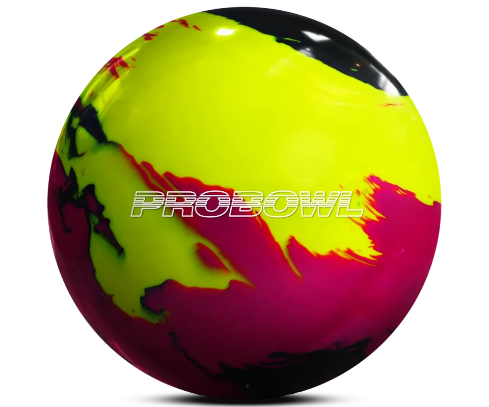 PROBOWL - UNDERCOVER - Black/Yellow/Pink Pearl Bowling Ball Logo