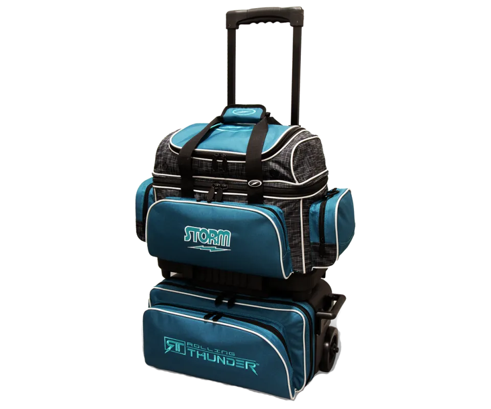 STORM 4 Ball Roller Rolling Thunder - Steel Blue/Black Bowlingtasche