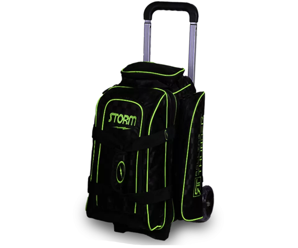 STORM Double Roller Rolling Thunder - Checkered Black/Lime Bowlingtasche