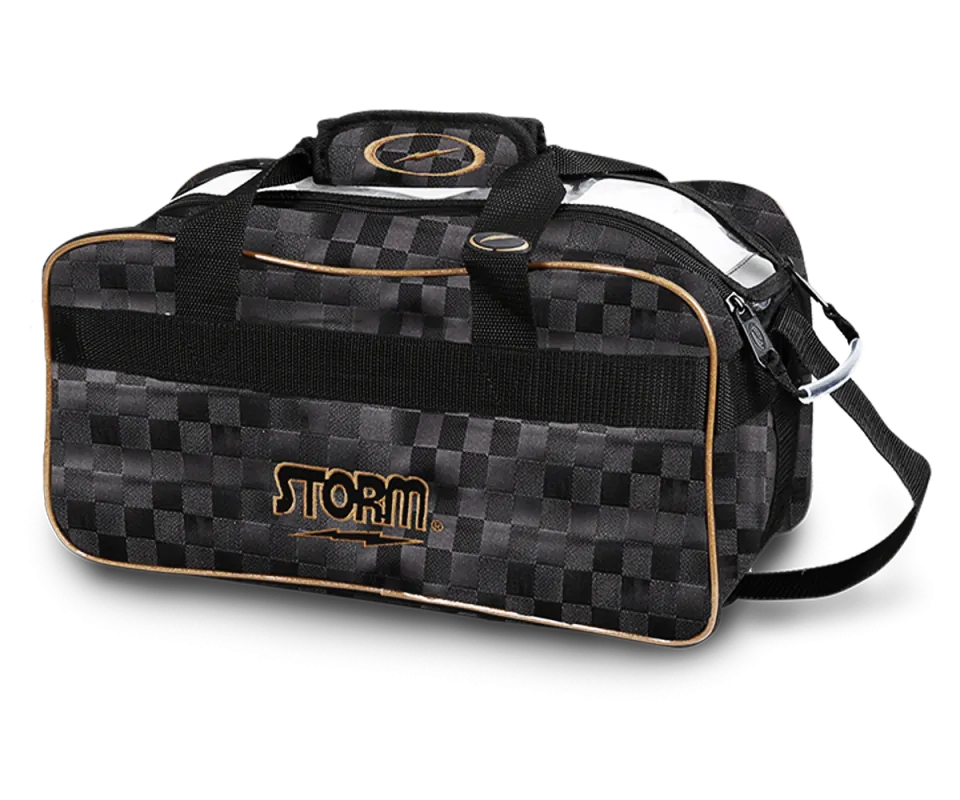 STORM Double Tote - Checkered Black/Gold