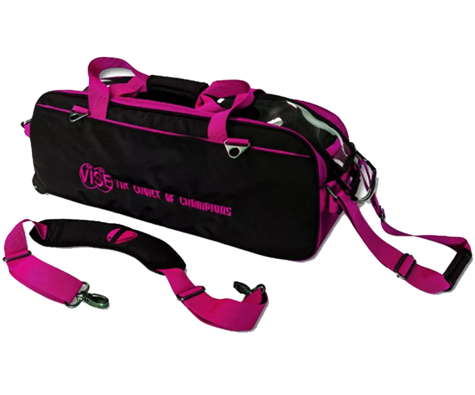 VISE Triple "Clear Top" Tote Roller - Black/Pink