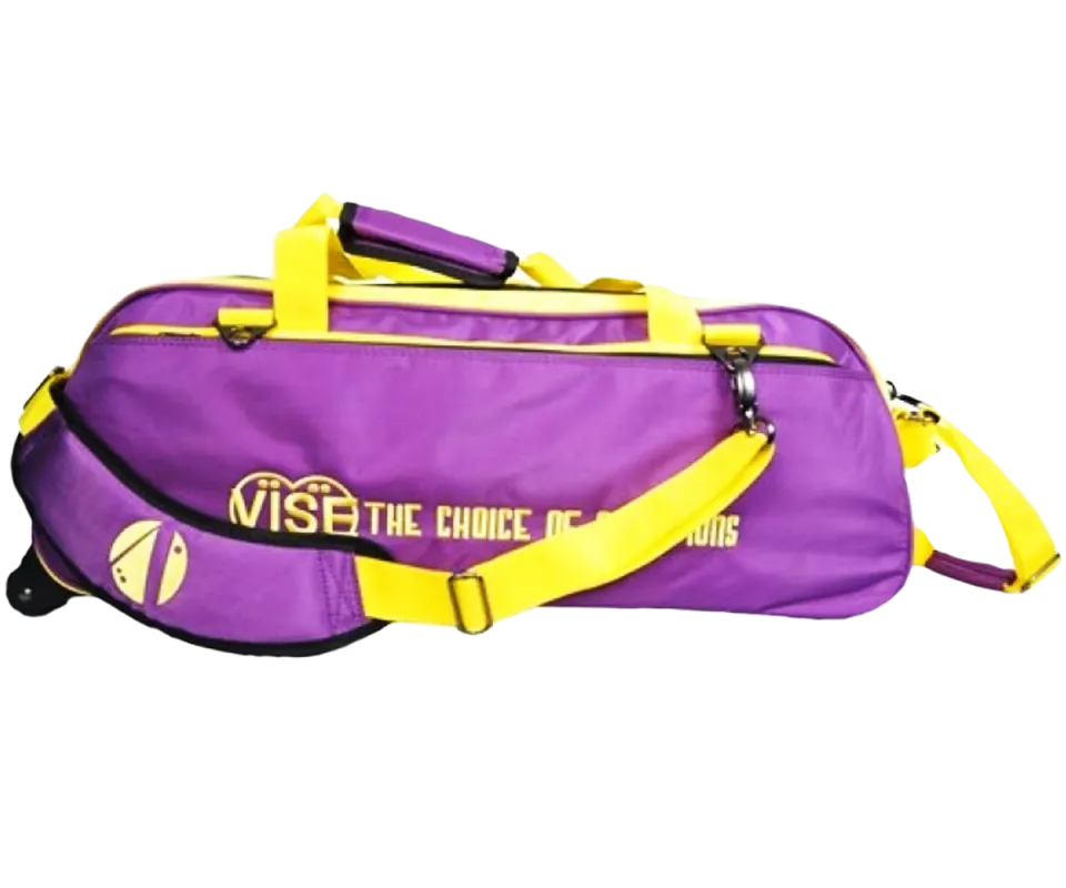 VISE Triple "Clear Top" Tote Roller - Purple/Yellow