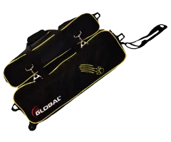 900 GLOBAL Triple Tote Airline Plus - Black/Yellow Bowlingtasche