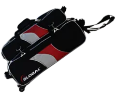 900 GLOBAL Triple Tote Airline Plus - Black/Red/Silver