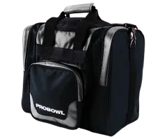 PROBOWL Single Tote Deluxe - Black/Silver