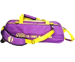 VISE Triple "Clear Top" Tote Roller - Purple/Yellow